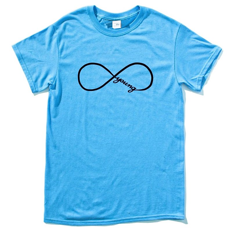Forever Young infinity #2 短袖T恤 蓝色 永远年轻 文青礼物 - 男装上衣/T 恤 - 棉．麻 蓝色