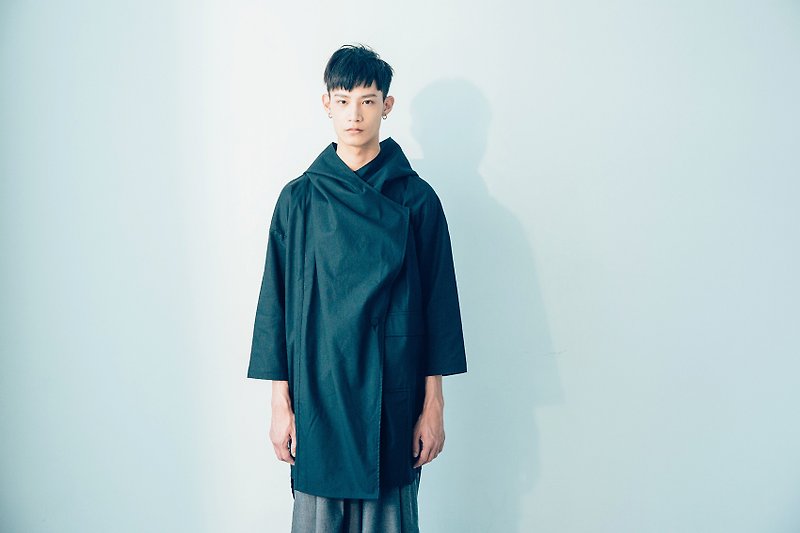 I . A . N Design 修道行旅 风衣外套(黑色) Organic Cotton - 女装西装外套/风衣 - 棉．麻 黑色
