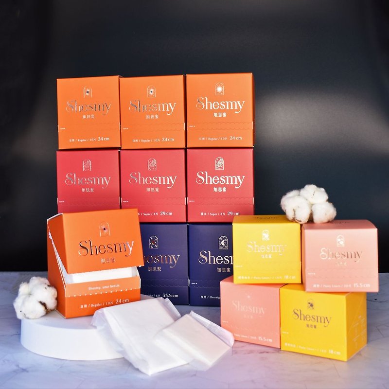 【14盒优惠组 - 香氛款】Shesmy 可分解卫生棉 - 含护垫 - 生理用品 - 环保材料 多色