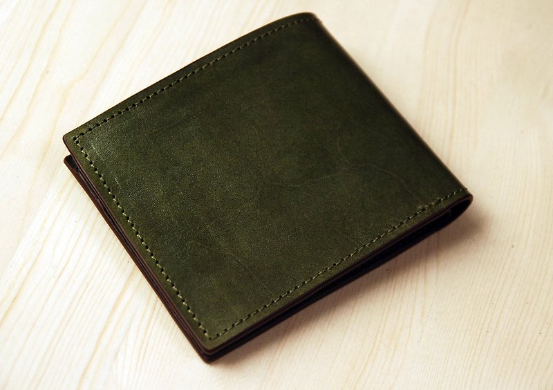 【11月开放预购】【圣诞节礼物】墨绿色真皮短夹 - 皮夹/钱包 - 真皮 