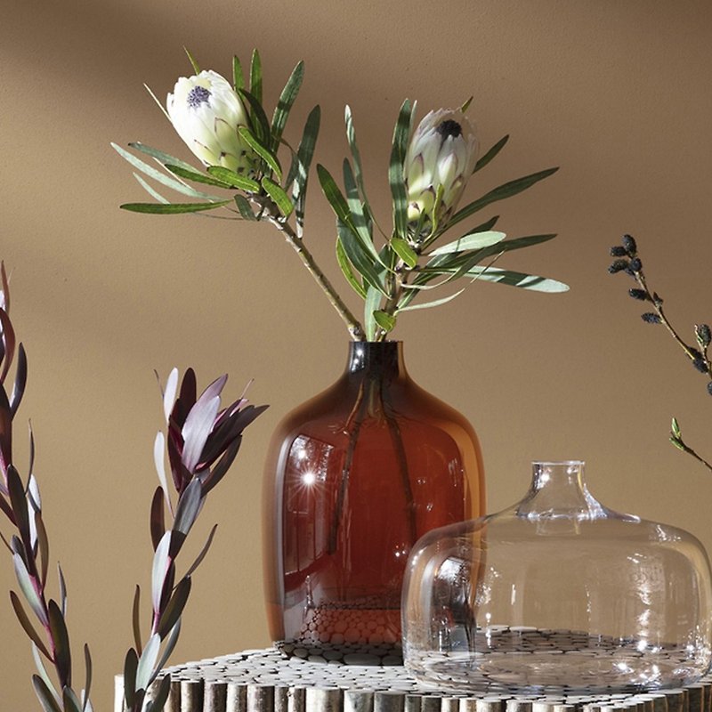 【LSA】VESSEL窄口花瓶H27cm-琥珀色 - 花瓶/陶器 - 玻璃 咖啡色