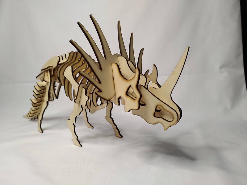 木制三角龙 材艺包/Wood Triceratops