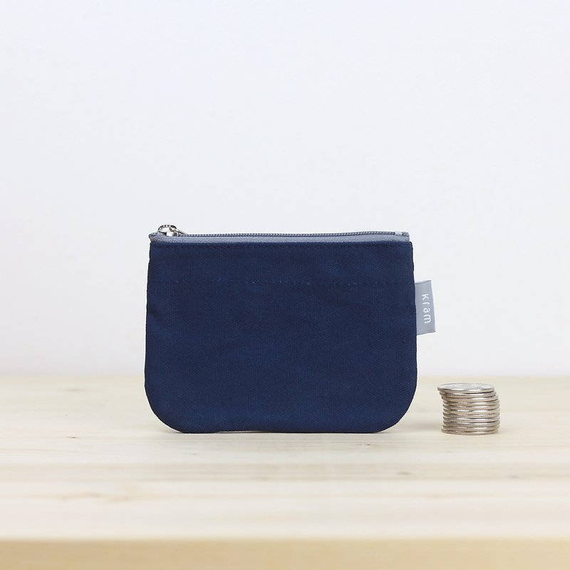 双层零钱包 / 日本帆布 -- 普鲁士蓝 - 零钱包 - 棉．麻 蓝色