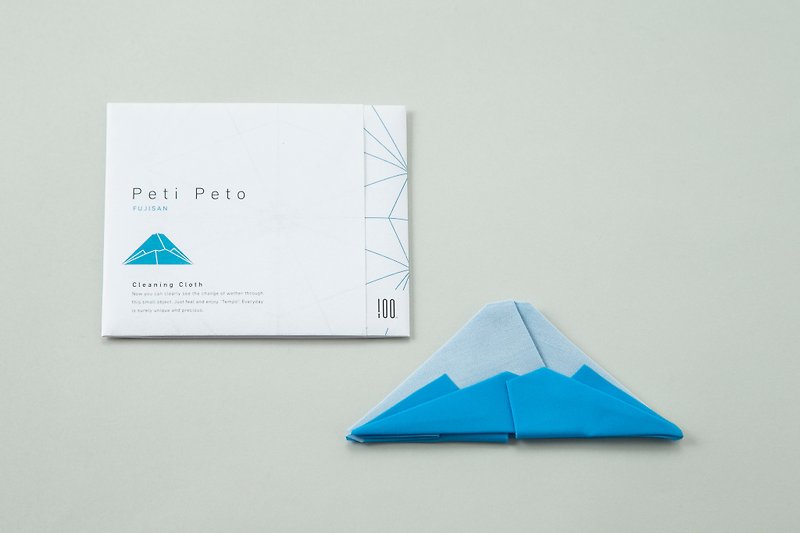 Peti Peto 形状记忆擦拭布 富士山 - 眼镜盒/眼镜布 - 聚酯纤维 蓝色