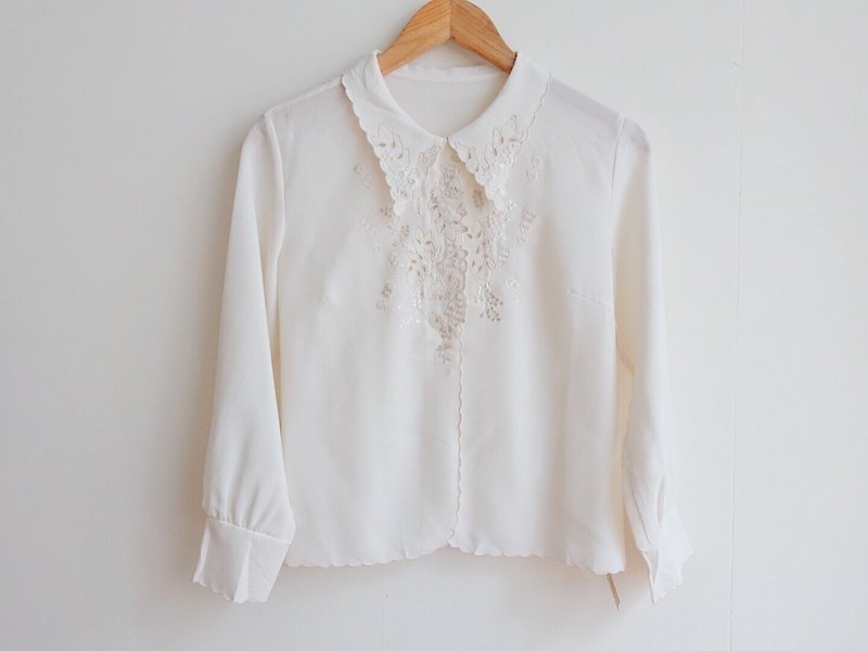 Vintage / 衬衫 / 长袖 no.113 tk - 女装衬衫 - 聚酯纤维 白色