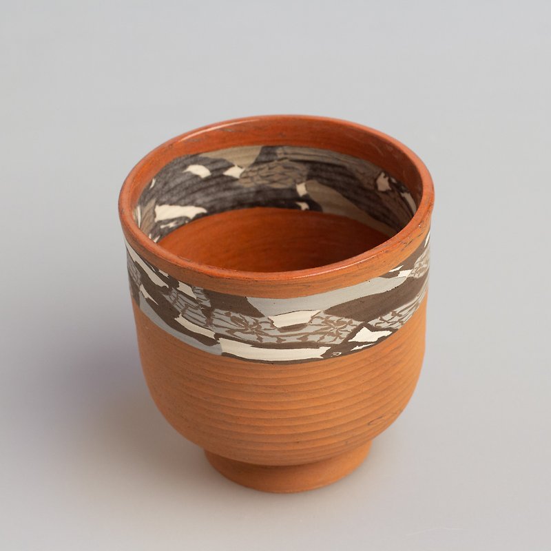 Nerikomi, coffee cup, handmade pottery unique mug made without the use of colour - 杯子 - 陶 咖啡色