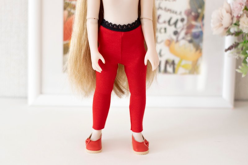 Leggings for 14.5 inch doll Ruby Red Fashion Friends, Wellie Wishers, 娃娃衣服 娃娃紧身衣 - 玩偶/公仔 - 棉．麻 红色
