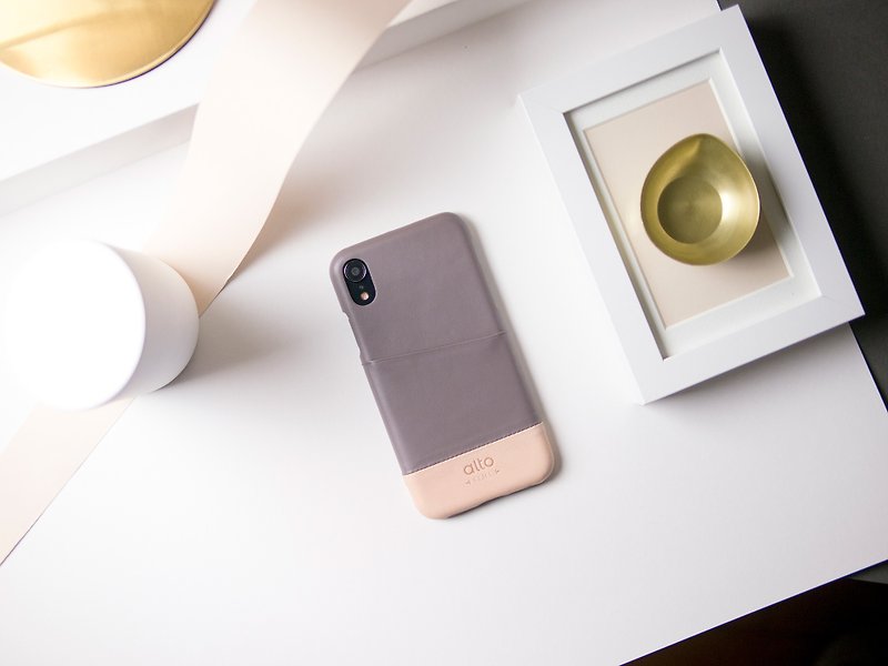 Alto iPhone XR 6.1寸 真皮手机壳 Metro - 砾石灰/本色 - 手机壳/手机套 - 真皮 灰色