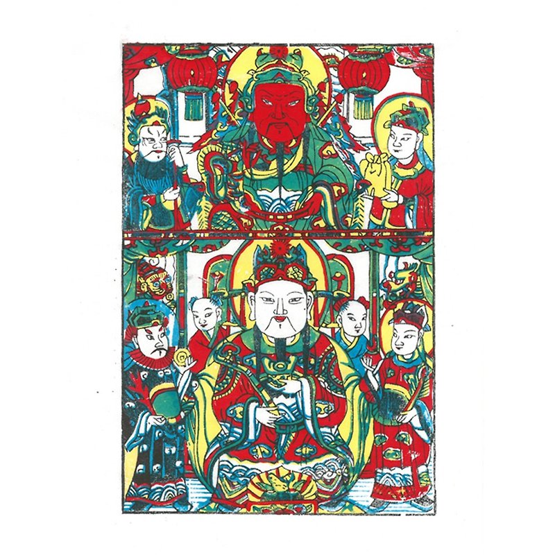 武强年画 / 上关下财 Guan Yu and The God of Wealth - 海报/装饰画/版画 - 纸 白色