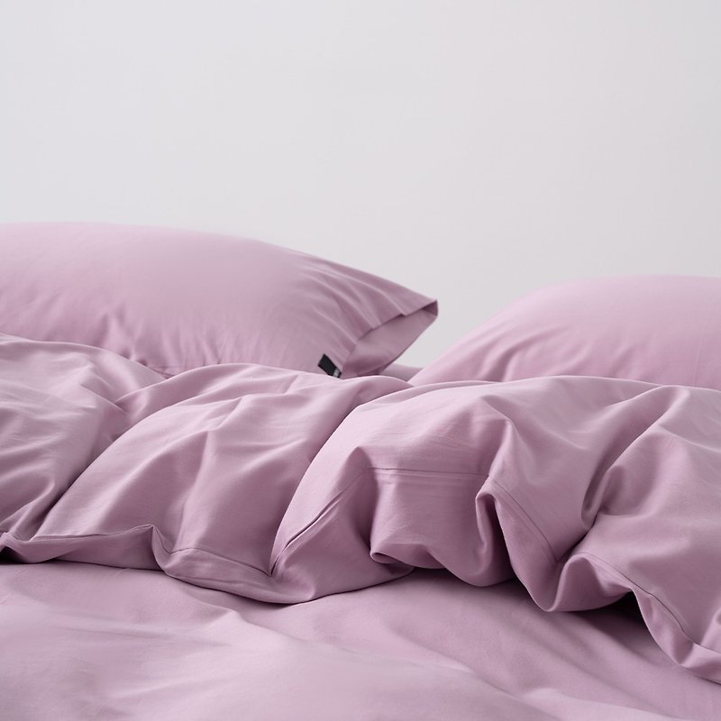 鸢粉紫60支柔软亲肤纯棉床包床单枕头套被套双人床四件套 - 寝具 - 棉．麻 紫色