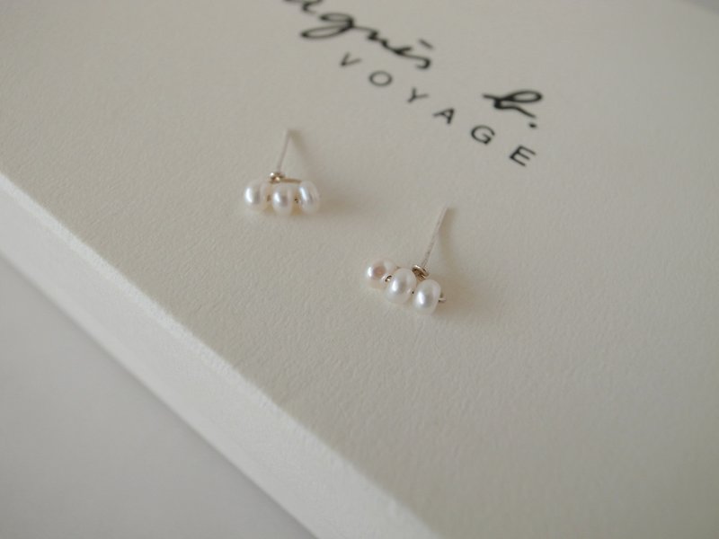 【耳环】925 纯银 珍珠耳环 基本款 情人节礼物 - 耳环/耳夹 - 纯银 银色