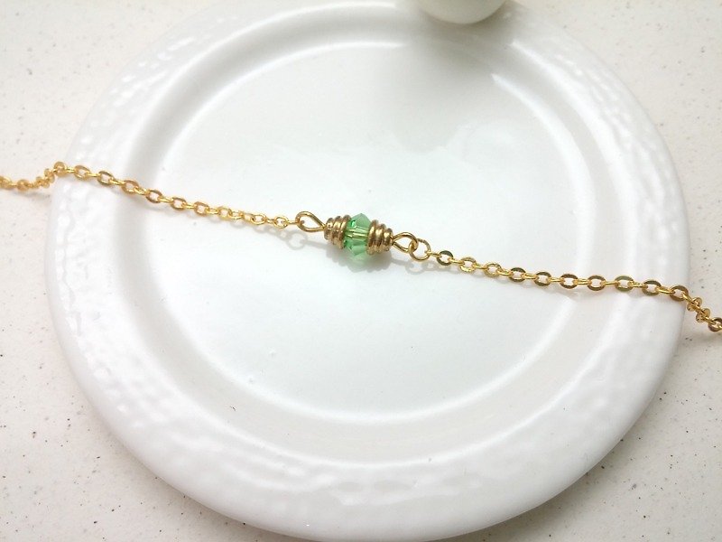 手链 黄铜螺旋 水晶玻璃 手环 - 手链/手环 - 其他金属 绿色