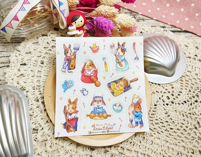厨房兔兔-白底刀模贴纸 - 贴纸 - 纸 多色