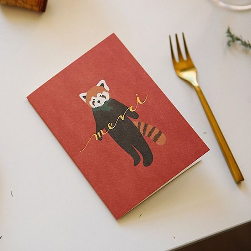 森林物语卡片信封组-01 红熊猫,E2D46305 - 卡片/明信片 - 纸 红色