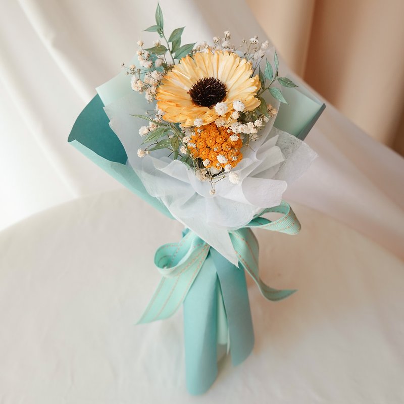 【毕业礼物】单支索拉向日葵花束 - 干燥花/捧花 - 植物．花 黄色