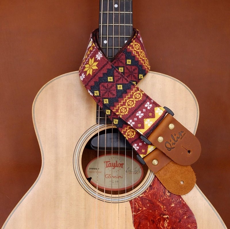 红色喜马拉雅山吉他表带 - 吉他/乐器 - 真皮 红色