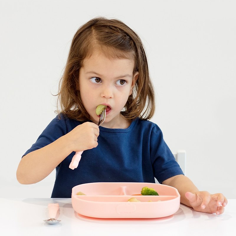 Loulou Lollipop 加拿大 动物造型 儿童304不锈钢叉匙组 - 儿童餐具/餐盘 - 硅胶 粉红色