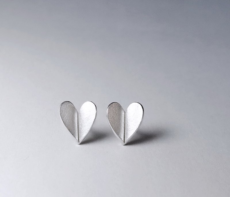 爱心系列 |小爱心纯银耳环 | Silver·Handmade | 基本款 - 耳环/耳夹 - 纯银 银色