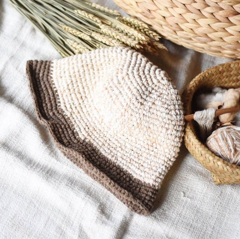 Twotone crochet bag - 帽子 - 棉．麻 白色