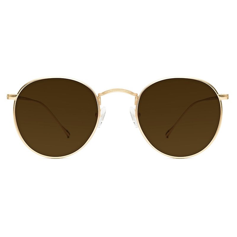墨镜 | 太阳眼镜 | 超轻量金色圆框造型 | 意大利设计 | 金属镜框 - 眼镜/眼镜框 - 不锈钢 金色