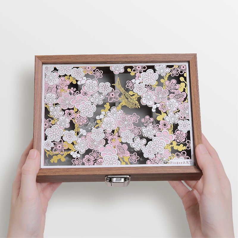 樱花首饰盒 -  FingerART 纸艺 纸雕 - 收纳用品 - 木头 多色