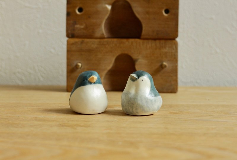 ペンギンのおやこセット - 摆饰 - 陶 蓝色