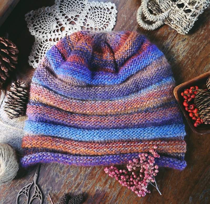 Handmade手作-阶梯层层-毛线编织毛帽 - 帽子 - 羊毛 多色