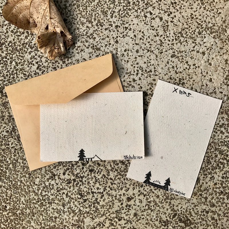 手工小卡片书签㊣猫耳圣诞树（组） - 卡片/明信片 - 纸 白色