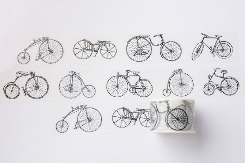 日本和纸胶带-复古脚踏车 Vintage Bicycle - 纸胶带 - 纸 白色