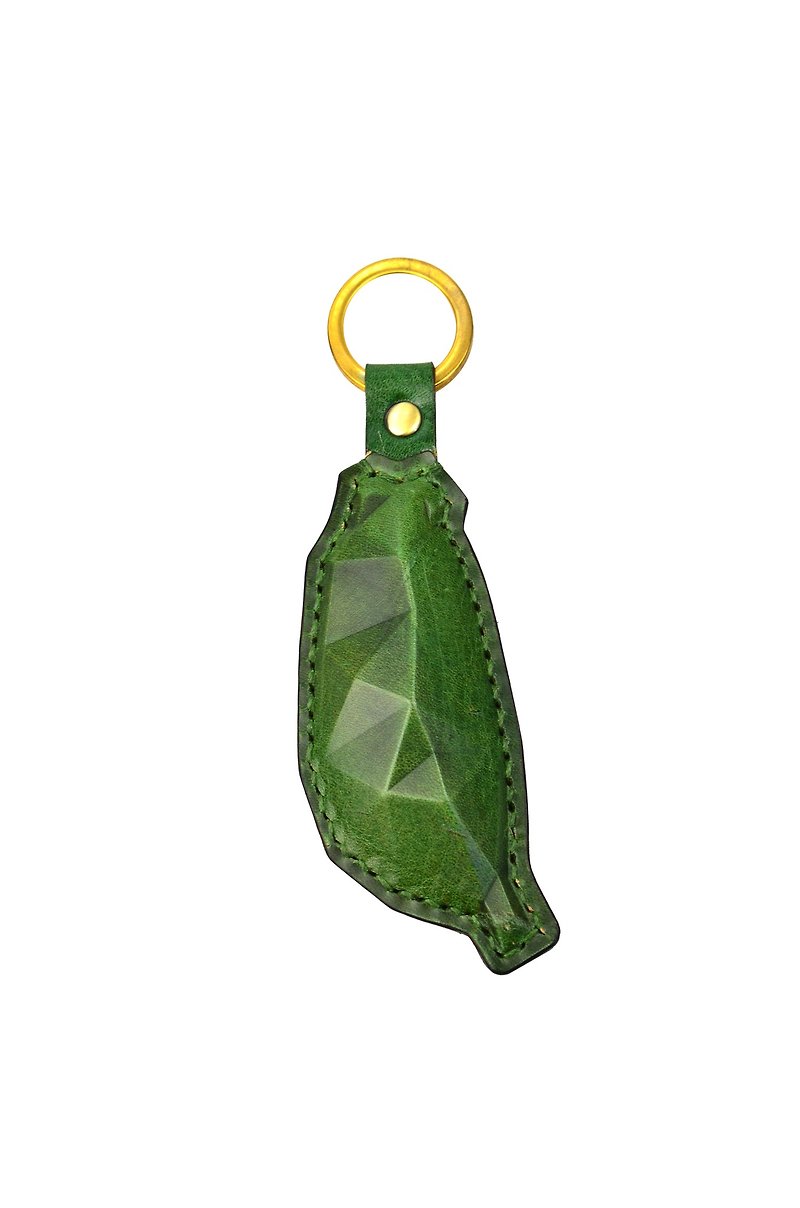 PIPILALA Leather Design 立体革钥匙圈 - 守护台湾 (森林绿) - 钥匙链/钥匙包 - 真皮 绿色