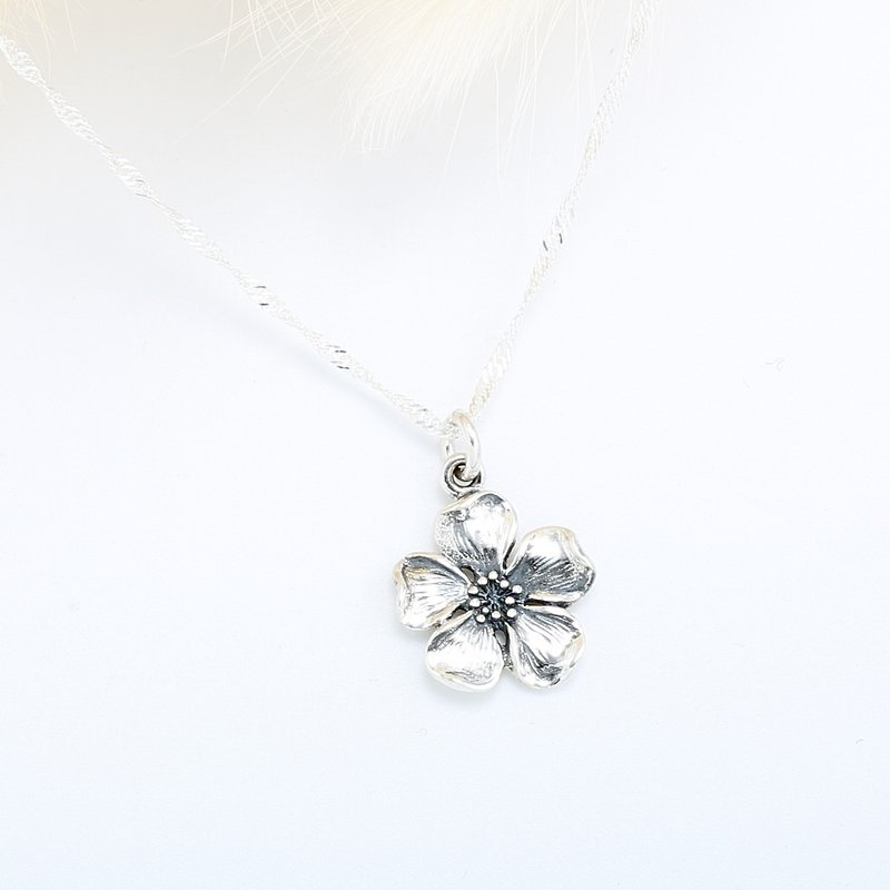 樱花 Sakura s925 纯银 项链 生日 周年 情人节 礼物 - 项链 - 纯银 银色