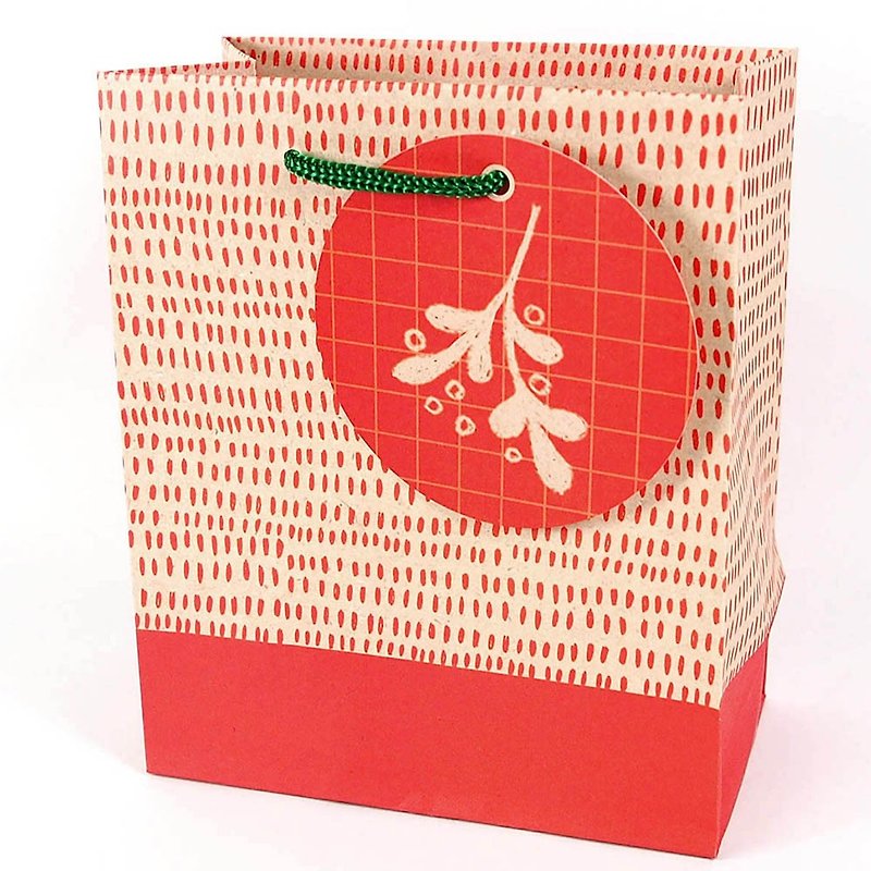 红底牛皮色 耶诞礼物袋【Hallmark-礼物袋/纸袋 圣诞节系列】 - 包装材料 - 纸 红色