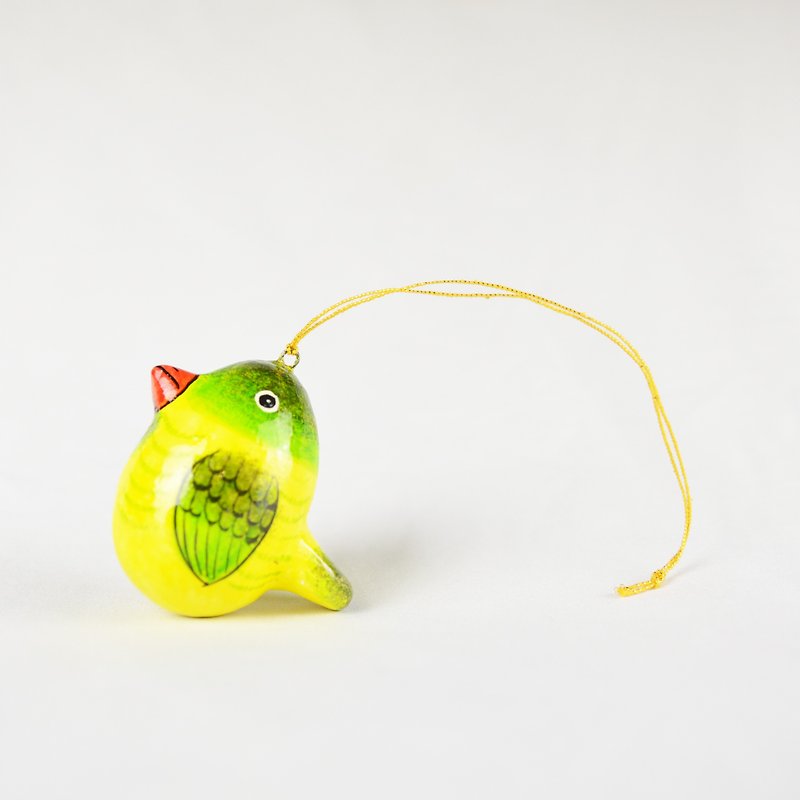 纸的动物-小黄鸟-公平贸易 - 吊饰 - 纸 黄色