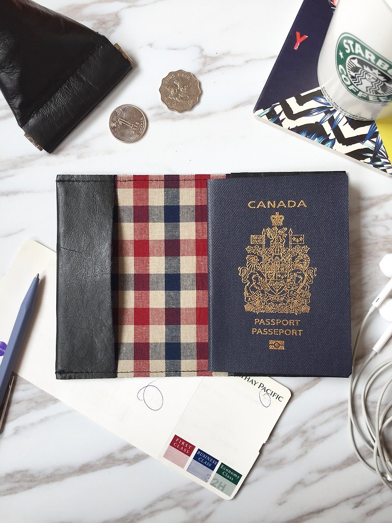 黑色 皮革 护照套 布料 - 护照夹/护照套 - 真皮 黑色