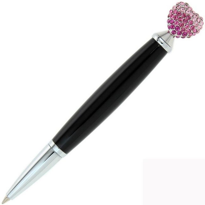 ARTEX 倾诉水钻 迷你原子笔 粉红爱心 - 圆珠笔/中性笔 - 水晶 黑色