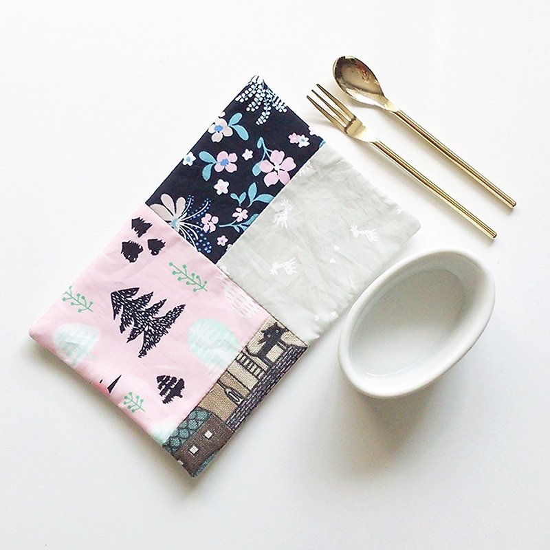 迷你拼布餐垫 (北欧风) - 餐垫/桌巾 - 棉．麻 粉红色