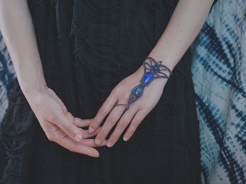 | MC |青金石拉长石紫水晶手环 bracelet 波西米亚风 蜡线编织 - 手链/手环 - 半宝石 
