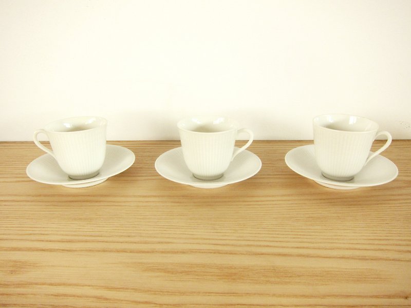 北欧杂货·瑞典小白线纹茶瓷杯组 - 茶具/茶杯 - 瓷 白色