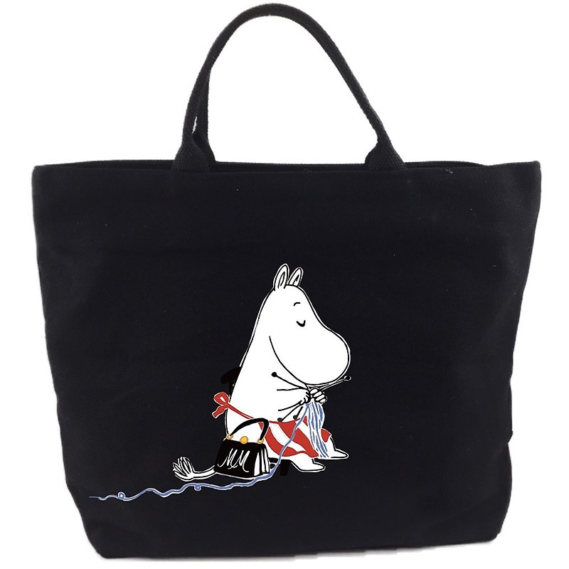 Moomin噜噜米授权-【拉链帆布包-黑】(小) - 手提包/手提袋 - 棉．麻 红色