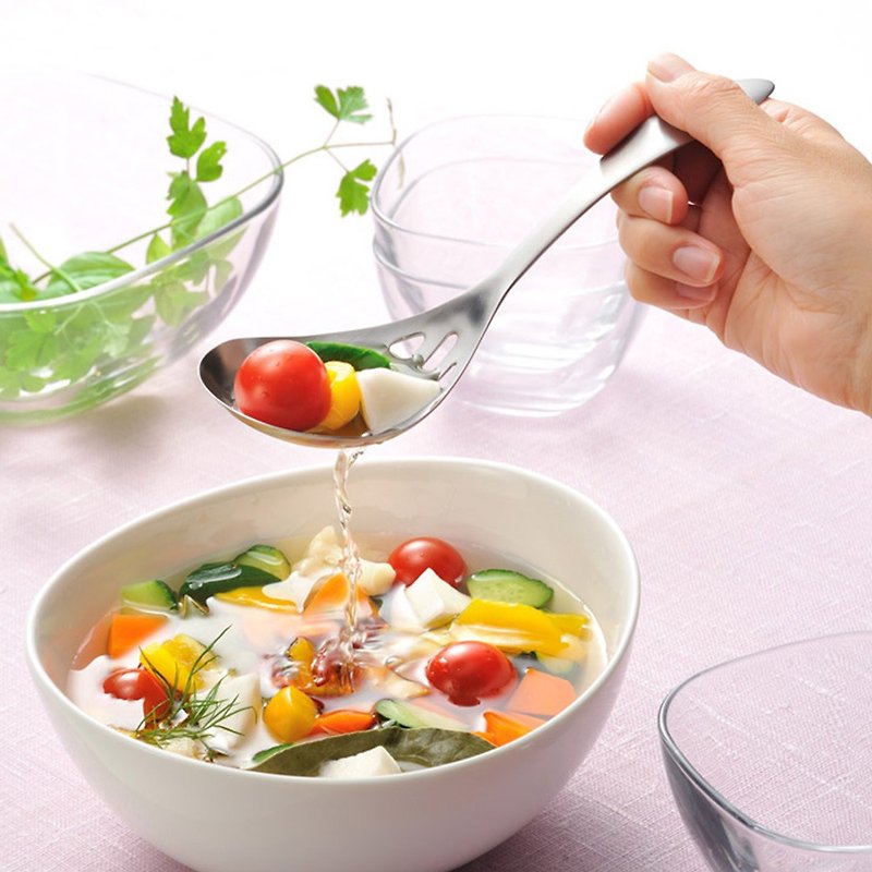 日本AUX 滤水菜匙 - 厨房用具 - 不锈钢 银色