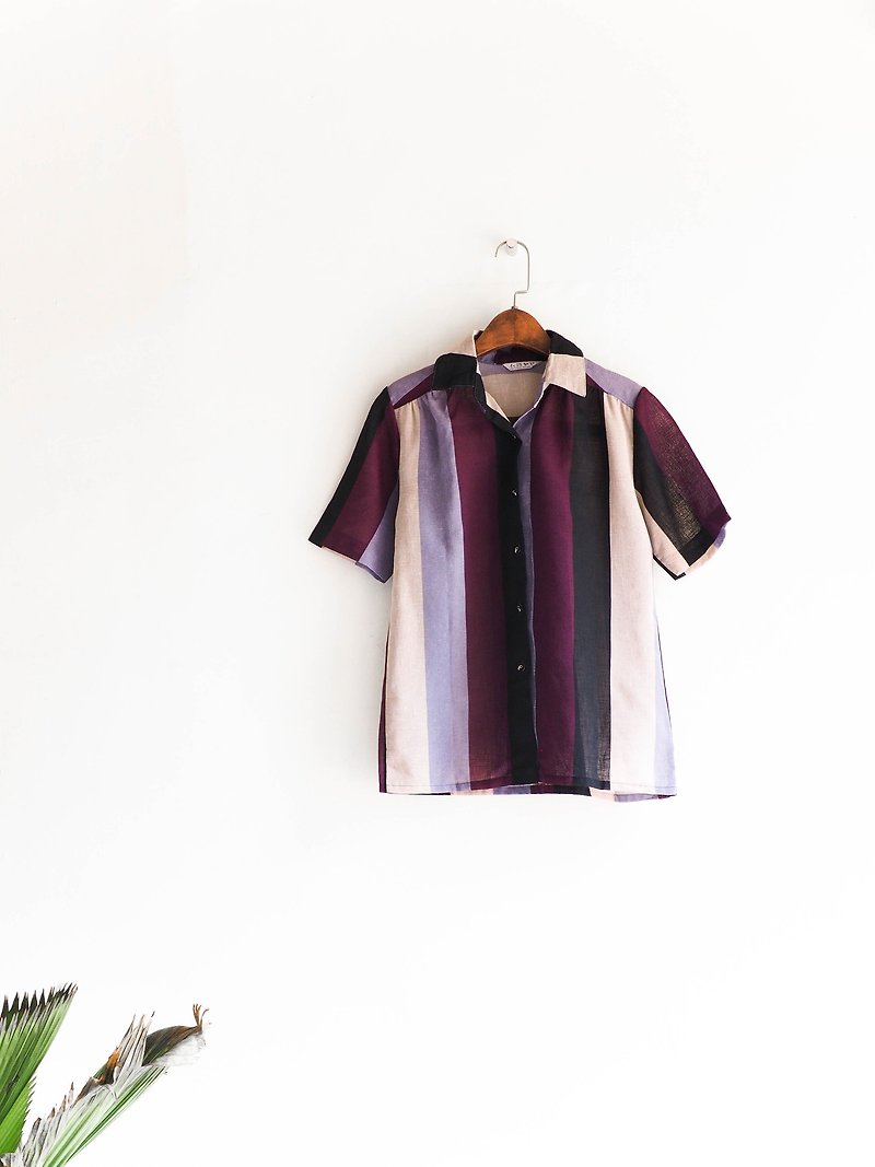 河水山 - 枥木神秘芋头紫青春派对 古董麻质衬衫上衣外套 shirt oversize vintage - 女装衬衫 - 棉．麻 多色
