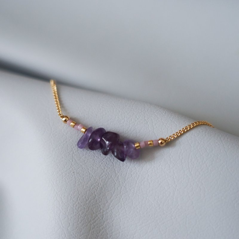 【紫晶米珠】天然碎石水晶手链 - 手链/手环 - 水晶 