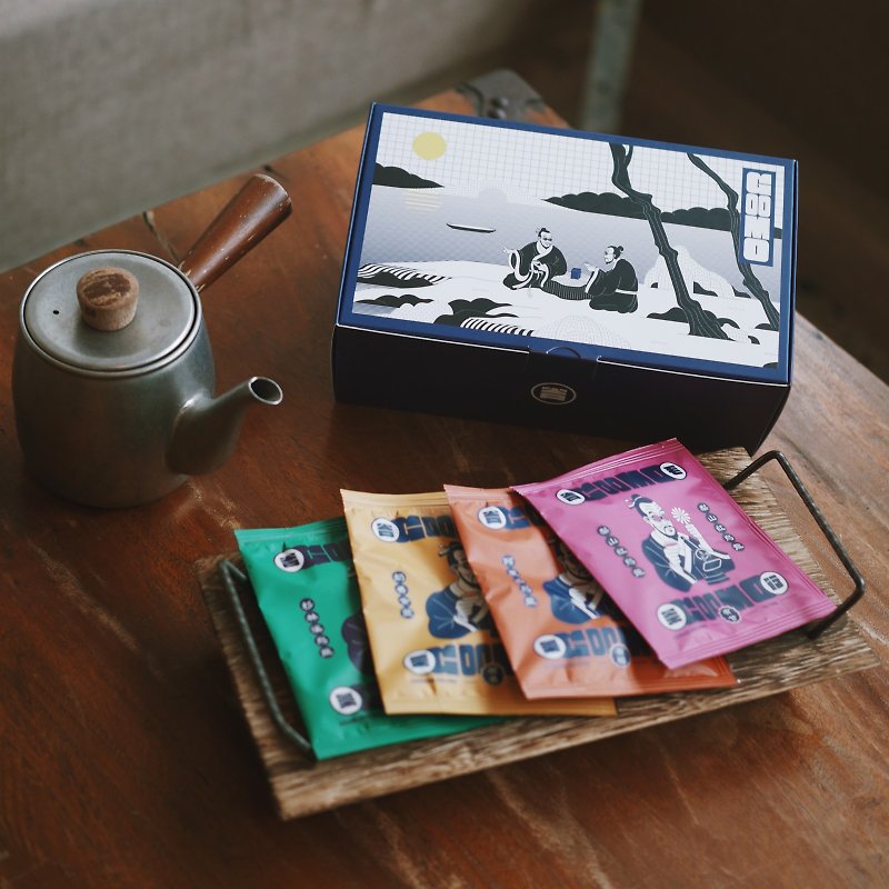 包邮 | 春节茶包礼盒 | 台湾原叶茶包 16 入 | 乌龙茶 | 奶香金萱 - 茶 - 新鲜食材 蓝色