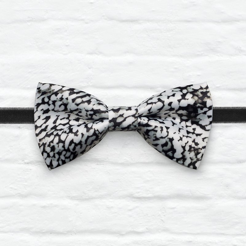 Style 0343 黑白原野 黑色 印花 婚礼 宴会 领结 - 颈链 - 聚酯纤维 白色
