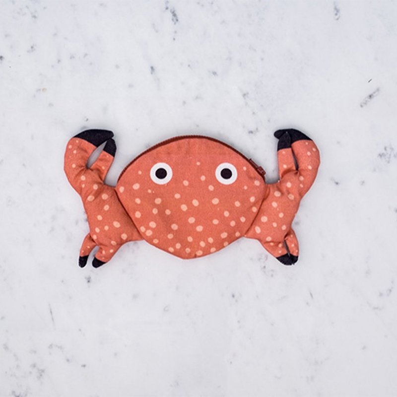 大西洋螃蟹收纳袋 | Don Fisher - 化妆包/杂物包 - 棉．麻 橘色