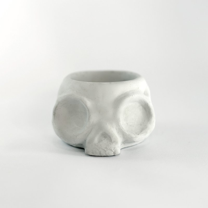 Skull #2 - 头大大头颅盆 - 植栽/盆栽 - 水泥 灰色