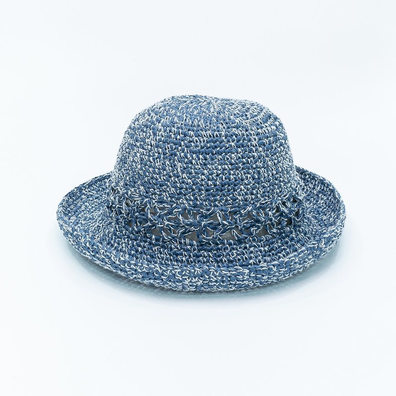 Bodhiyamas- 手工编织灰蓝色混线圆帽－The Geniality Blue  Grey - 帽子 - 纸 蓝色