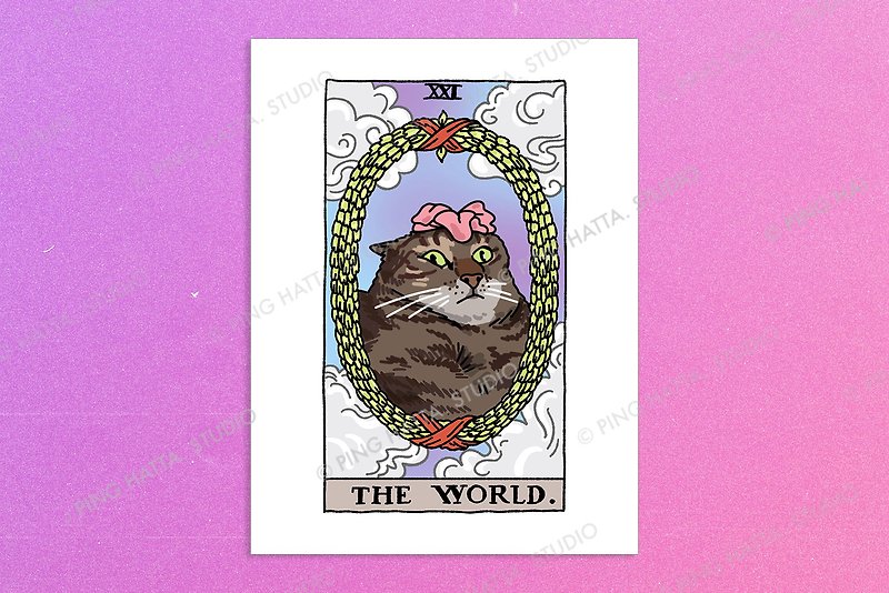 The World Flower Tarot Cat Meme Art Poster - 海报/装饰画/版画 - 纸 