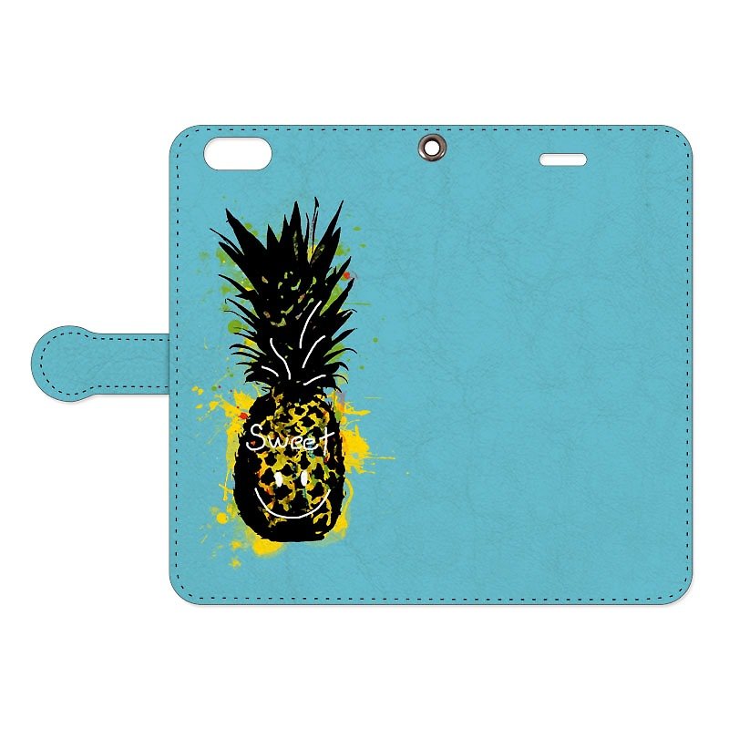 [手帳型iPhoneケース] Sweet pineapple - 手机壳/手机套 - 纸 蓝色