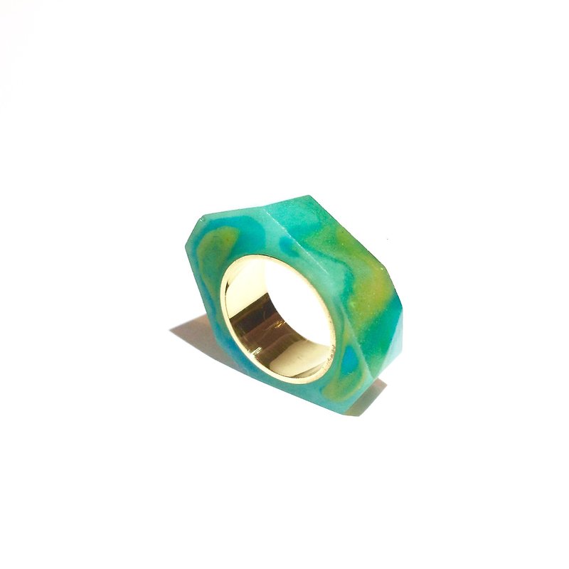 PRISMリング　ゴールド・グリーンイエロー - 戒指 - 其他金属 绿色